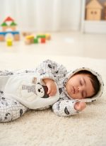کاپشن سرهمی پاپوش‌دار نوزادی خرسی - Image 2