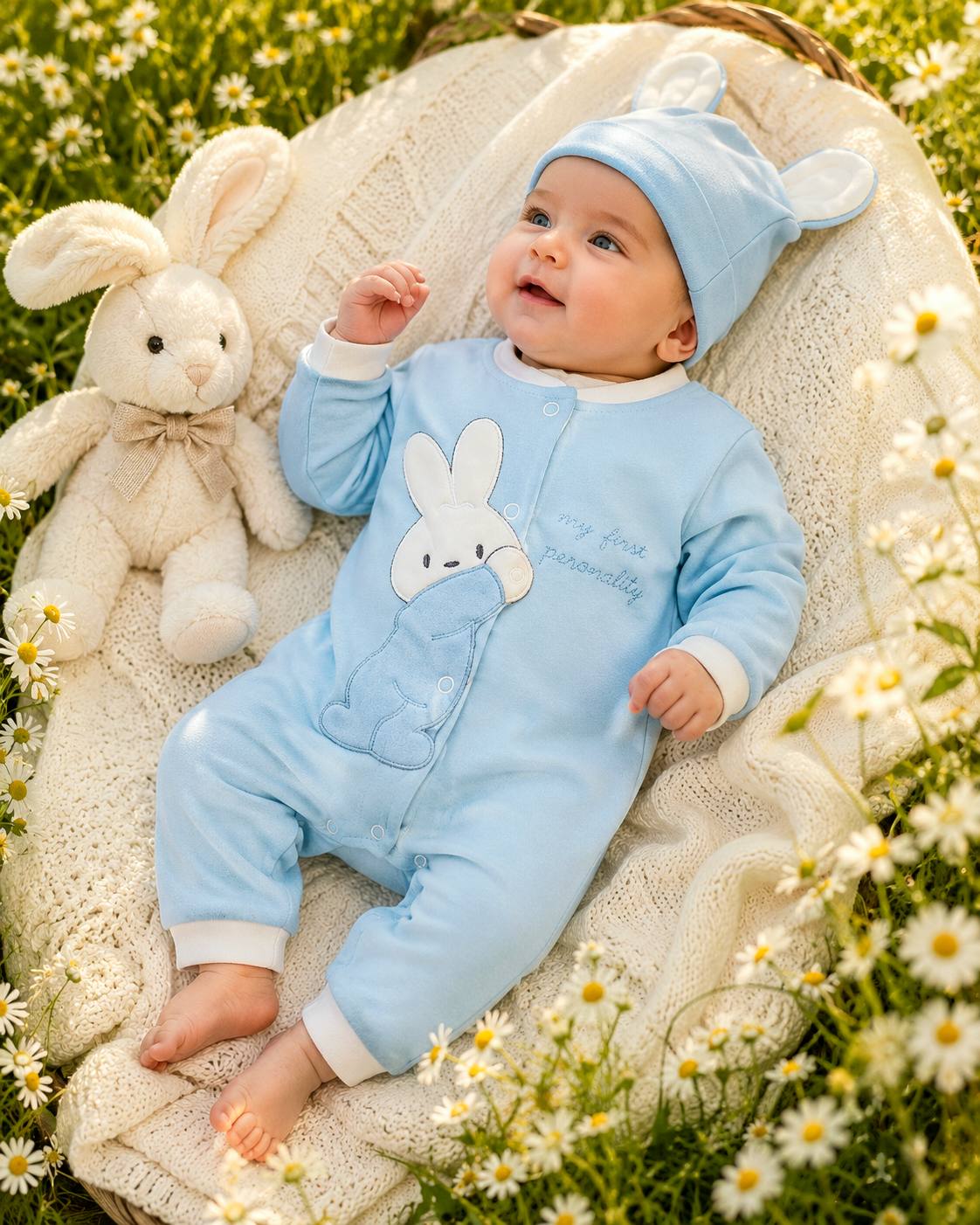 file_0000000083c481f49d55634cdee40da1 سرهمی و کلاه نوزادی دخترانه - Image 1